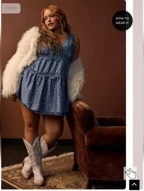 Blue Polka Dot Lace-Trim Slip Dress